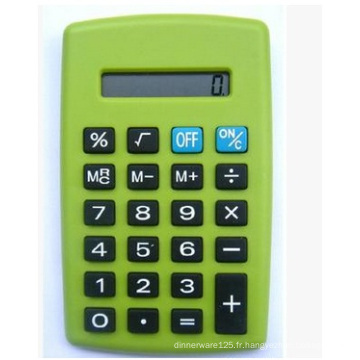Mini calculatrice verte, belle calculatrice de poche pour promotionnel, bureau